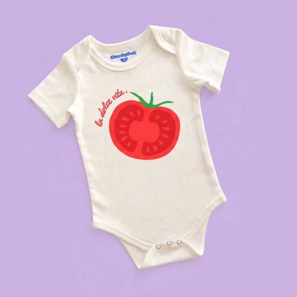 La Dolce Vita Tomato Baby Bodysuit