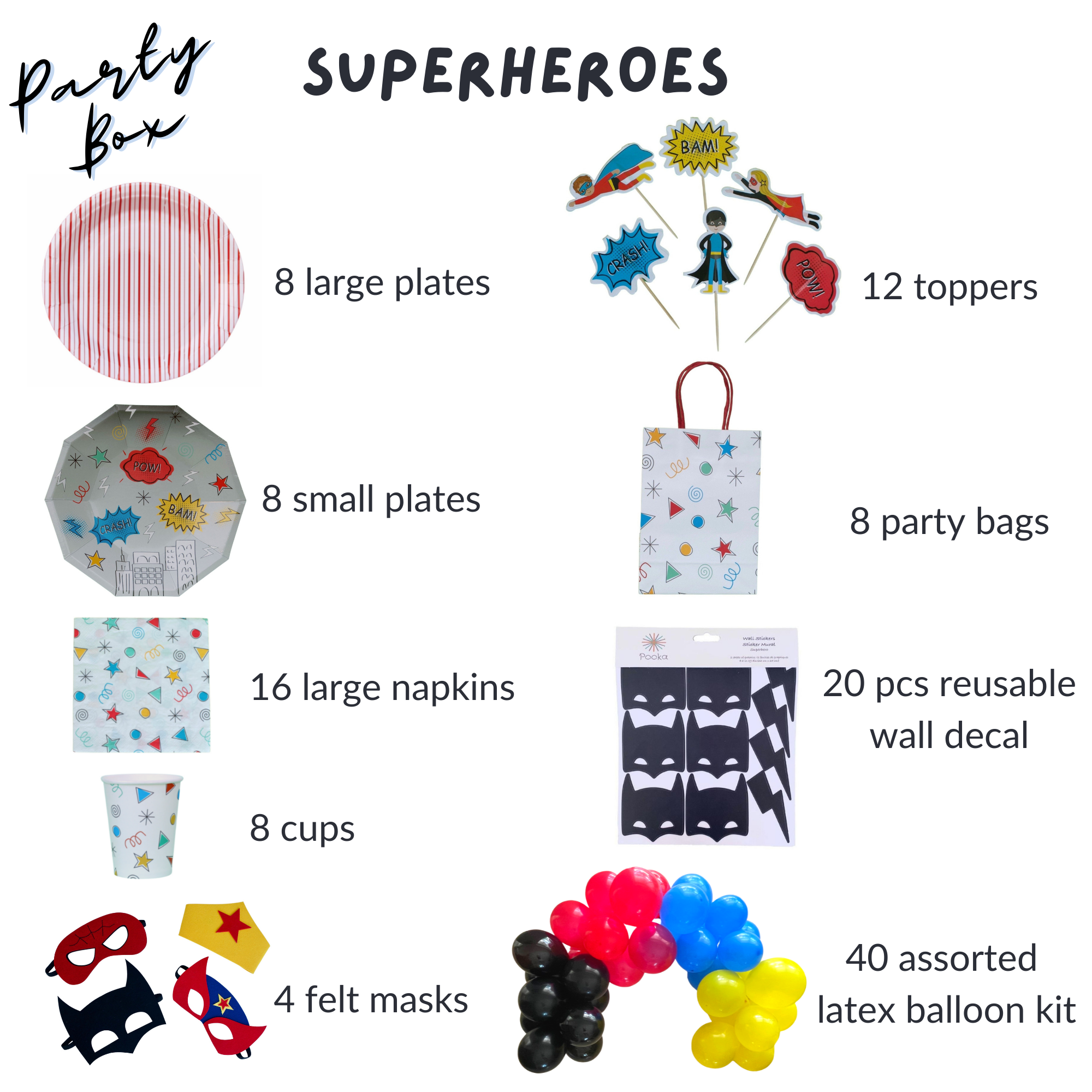 Superhero Party Supplies in a Box