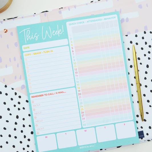 Notepad - THIS WEEK in My Classroom - Teacher's Weekly Notepad