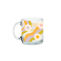 Wavy Daisy Clear Glass Mug