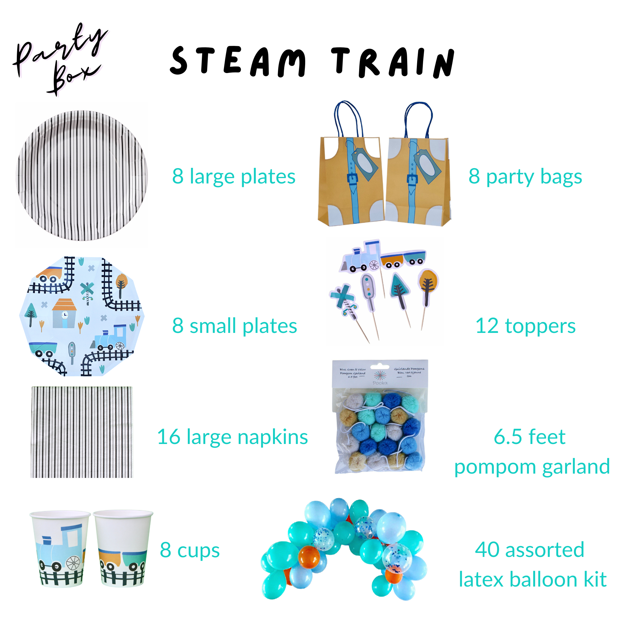 Steam Train Party Supplies in a Box
