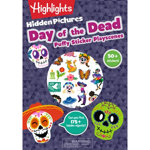 Day of the Dead Hidden Pictures Puffy Sticker Playscenes: Puffy Sticker Activity Book with Over 50 Day of the Dead Stickers and Puzzles, Fun Sticker P